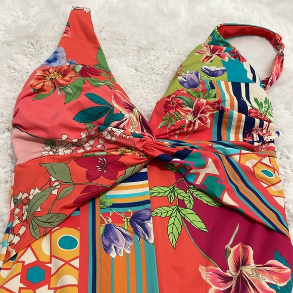 Johnny Was Colorful Floral  One Piece Swimsuit - Picture 7 of 8